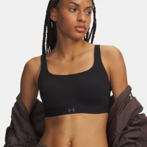 Under Armour Effortless High sport-bh in het grijs (6011263-008) met voorgevormde cups en verstelbare bandjes voor high support