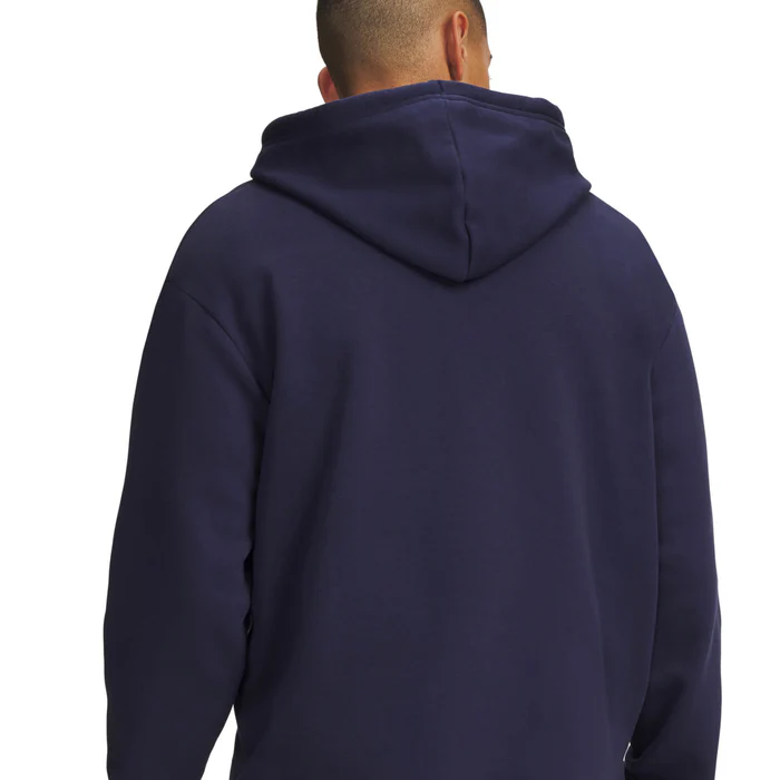 Under Armour Rival Fleece Hoodie in het donkerblauw (6013448-410) met buidelzak en capuchon voor heren