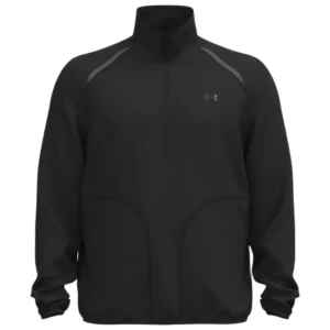 Under Armour Unstoppable Fleece trui voor heren in het zwart (6017023-008) met een halve ritssluiting en opstaande kraag