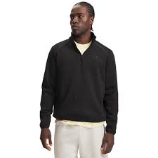 Under Armour Unstoppable Fleece trui voor heren in het zwart (6017023-008) met een halve ritssluiting en opstaande kraag