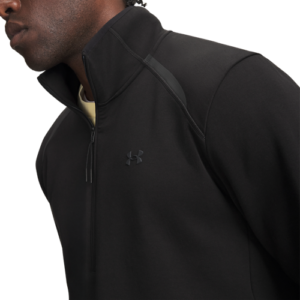 Under Armour Unstoppable Fleece trui voor heren in het zwart (6017023-008) met een halve ritssluiting en opstaande kraag