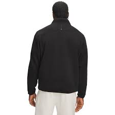 Under Armour Unstoppable Fleece trui voor heren in het zwart (6017023-008) met een halve ritssluiting en opstaande kraag