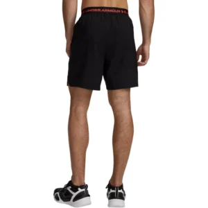 Under Armour Vanish Woven 2.0 6 Inch Short 6009865-012 in Ultimate Black en Venom Red