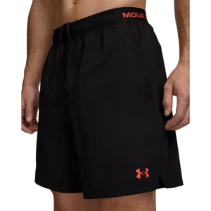 Under Armour Vanish Woven 2.0 6 Inch Short 6009865-012 in Ultimate Black en Venom Red