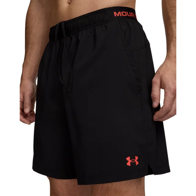 Under Armour Vanish Woven 2.0 6 Inch Short 6009865-012 in Ultimate Black en Venom Red
