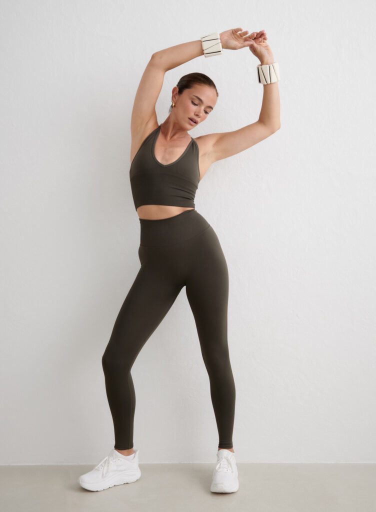 Aim'n Dark Ivy Shape Seamless Tights figuurvolgende naadloze donkergroene dames legging