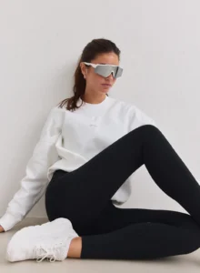 Aim'n White Le Run Running Sweatshirt ademende en warme witte dames hardlooptrui