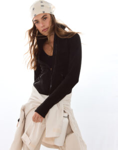 Aim'n Black Stretch Fleece Zip Jacket warm en elastisch zwart dames fleece vest met rits