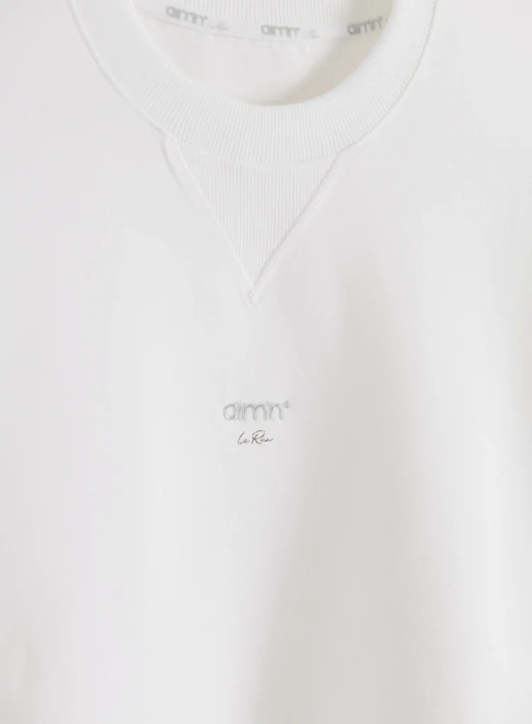 Aim'n White Le Run Running Sweatshirt ademende en warme witte dames hardlooptrui