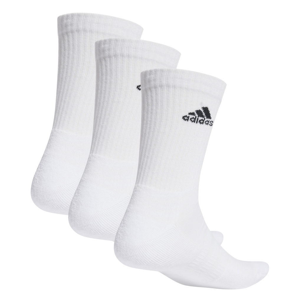 adidas C Spw Crw 3P Sock HT3446 witte hoge sportsokken met zwarte adidas Badge of Sport en gedempte zool 3-pack