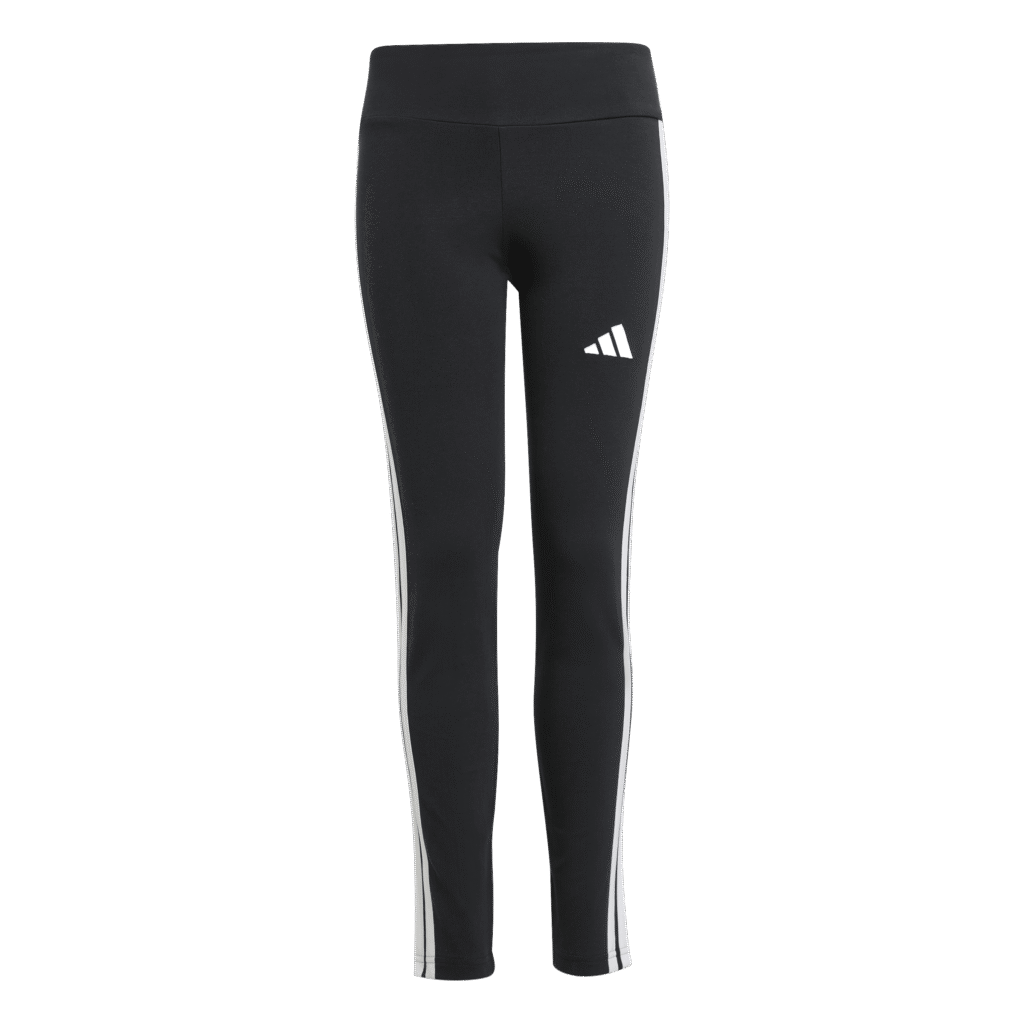 Adidas JG 3s Leg 230 JD6473 zwarte meiden sportlegging met de iconische witte 3-Stripes