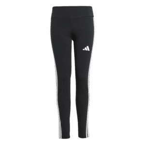 Adidas JG 3s Leg 230 JD6473 zwarte meiden sportlegging met de iconische witte 3-Stripes