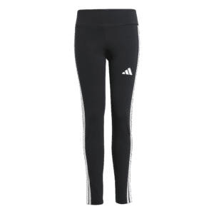 Adidas JG 3s Leg 230 JD6473 zwarte meiden sportlegging met de iconische witte 3-Stripes