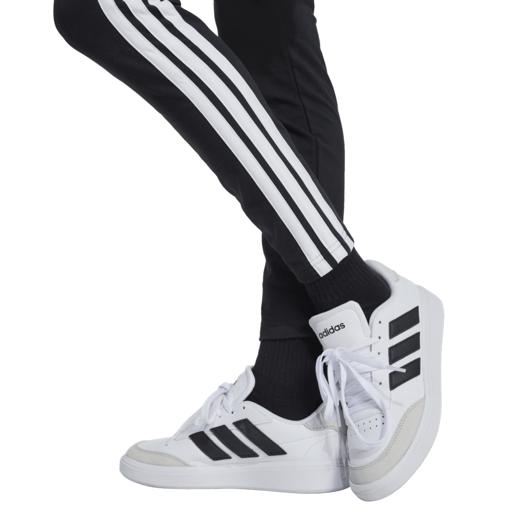 Adidas JG 3s Leg 230 JD6473 zwarte meiden sportlegging met de iconische witte 3-Stripes
