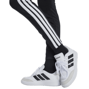 Adidas JG 3s Leg 230 JD6473 zwarte meiden sportlegging met de iconische witte 3-Stripes