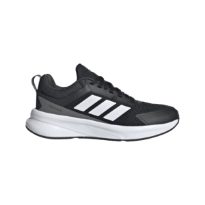 Adidas Fortarun 4.0 J JQ5167 zwarte kindersportschoenen met witte drie strepen en Cloudfoam zool
