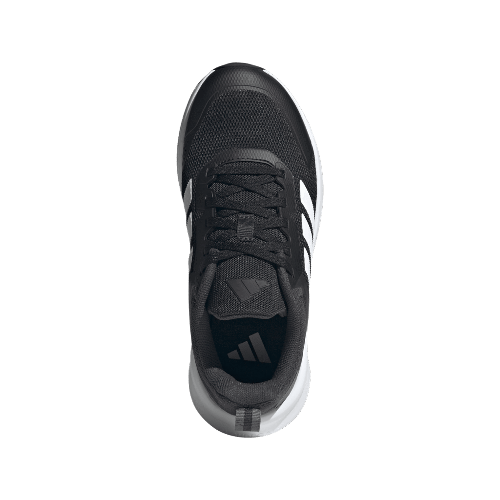 Adidas Fortarun 4.0 J JQ5167 zwarte kindersportschoenen met witte drie strepen en Cloudfoam zool