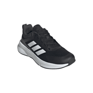 Adidas Fortarun 4.0 J JQ5167 zwarte kindersportschoenen met witte drie strepen en Cloudfoam zool