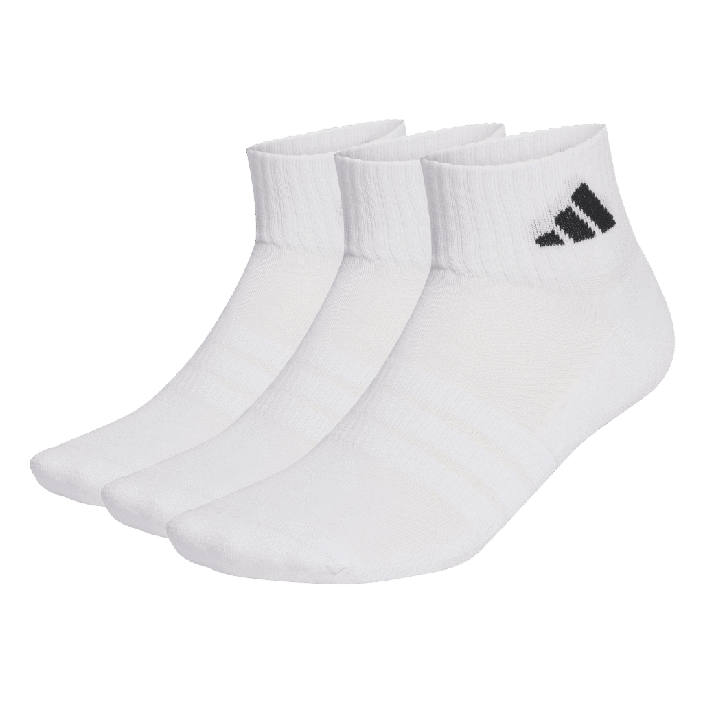 adidas C Ess Ank 3P JZ0523 zwarte enkelsokken met wit adidas logo en gedempte zool 3-pack