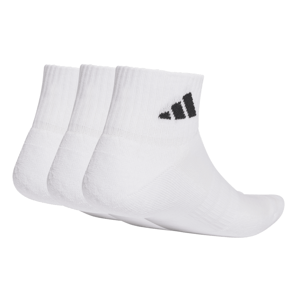 adidas C Ess Ank 3P JZ0523 zwarte enkelsokken met wit adidas logo en gedempte zool 3-pack