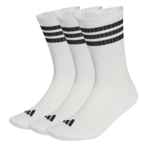 adidas 3S Ess C Crw 3P JZ0532 witte hoge sportsokken met zwarte 3-Stripes en ingeweven logo 3-pack