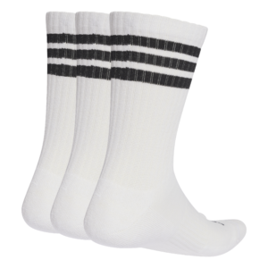 adidas 3S Ess C Crw 3P JZ0532 witte hoge sportsokken met zwarte 3-Stripes en ingeweven logo 3-pack