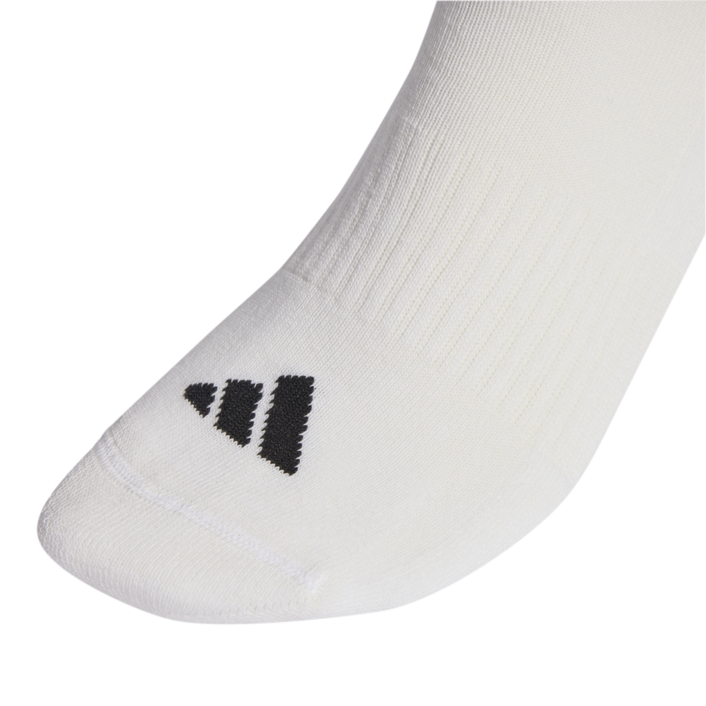 adidas 3S Ess C Crw 3P JZ0532 witte hoge sportsokken met zwarte 3-Stripes en ingeweven logo 3-pack