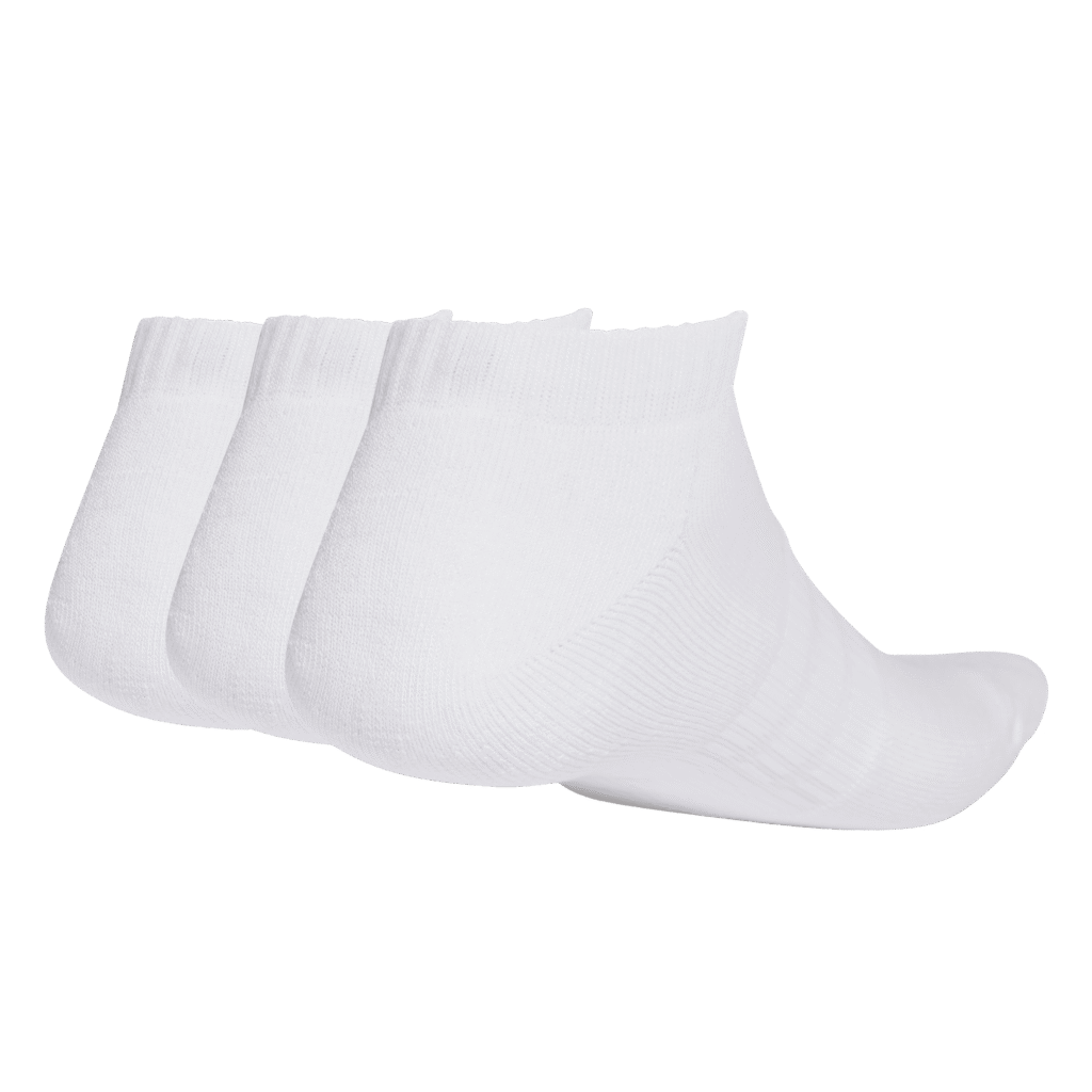 adidas Cushioned Low-Cut Socks 3P JZ0535 zwarte lage sportsokken met wit adidas logo en gedempte zool 3-pack