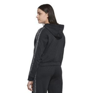 Adidas Seasonals Animal Full Zip Hoodie KC7203 zwart meidenvest met gekleurde dierenprint 3-stripes