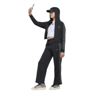 Adidas Seasonals Animal Full Zip Hoodie KC7203 zwart meidenvest met gekleurde dierenprint 3-stripes