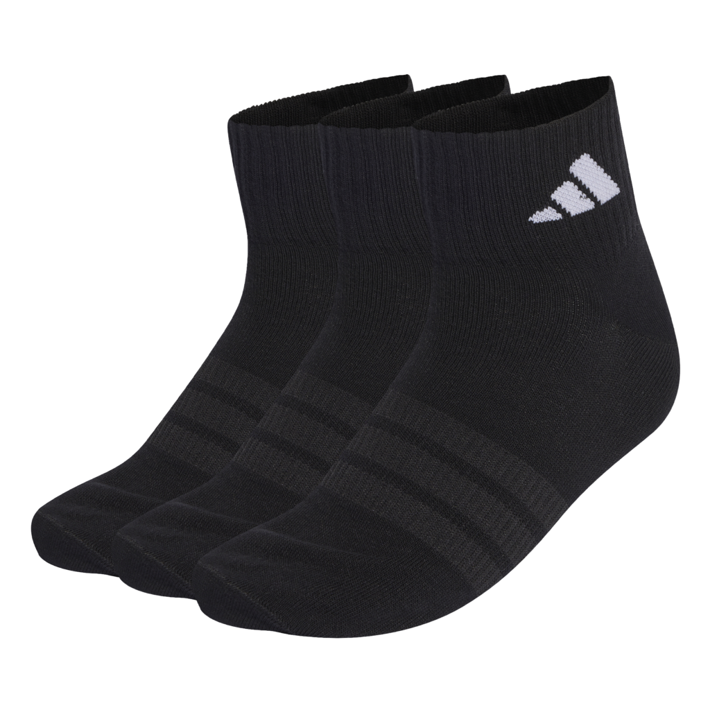 adidas T Ess Ank 3P KC9613 zwarte dunne enkelsokken met wit adidas logo 3-pack