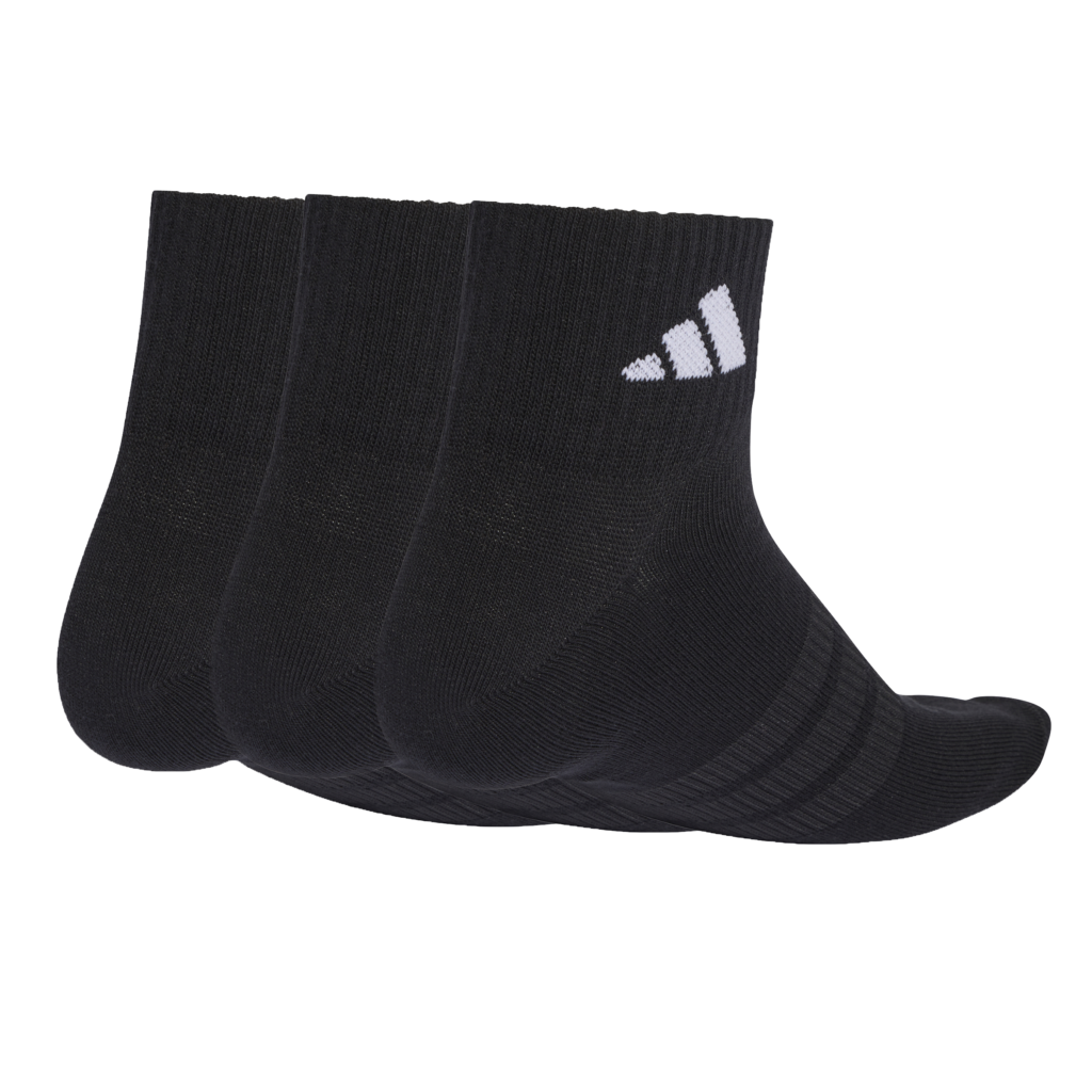 adidas T Ess Ank 3P KC9613 zwarte dunne enkelsokken met wit adidas logo 3-pack