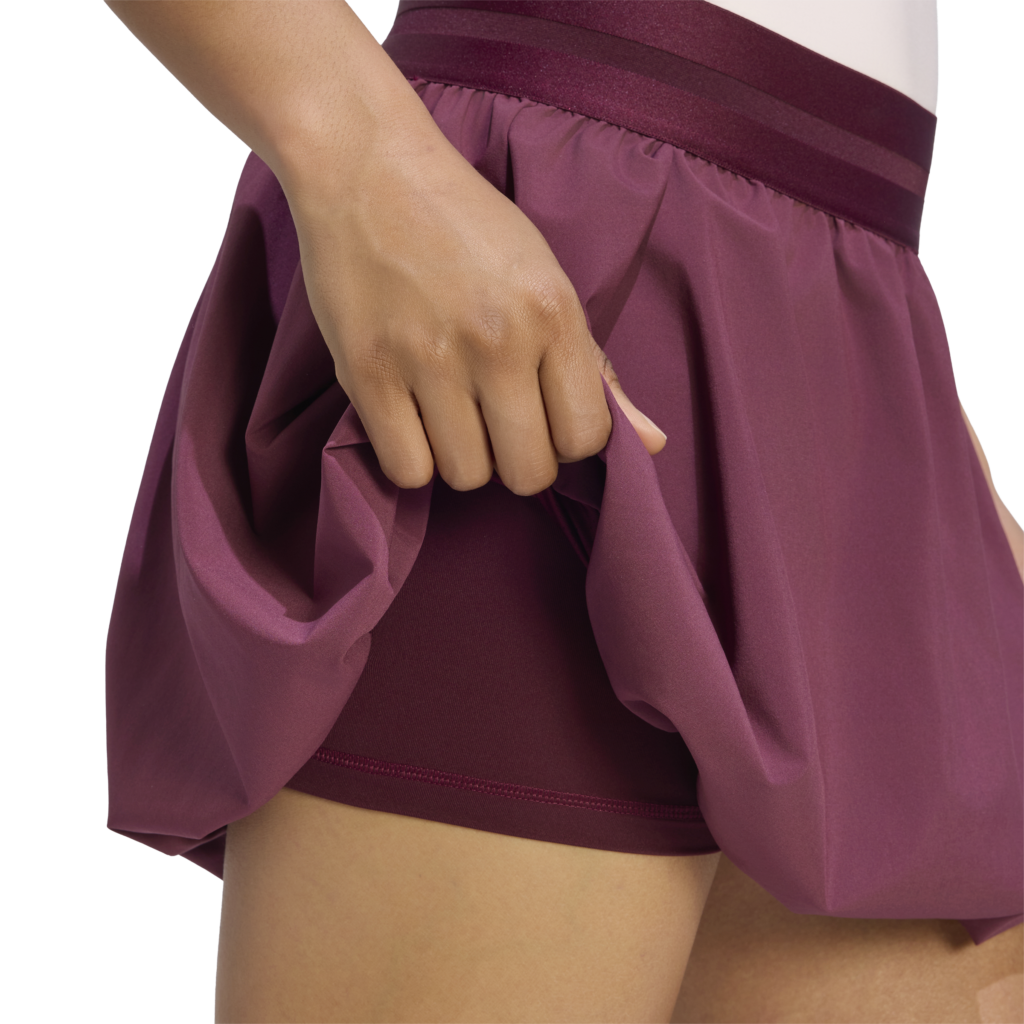 Adidas Bubble Skirt Maroon/Lidevi comfortabel dames sportrokje voor tennis en padel
