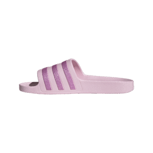 Adidas Adilette Aqua KJ7350 roze badslippers met glimmend roze drie strepen en zacht EVA voetbed