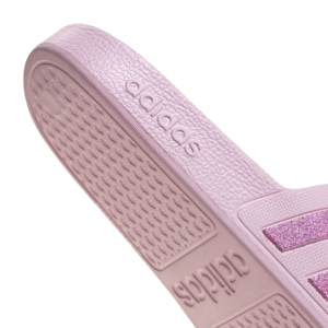 Adidas Adilette Aqua KJ7350 roze badslippers met glimmend roze drie strepen en zacht EVA voetbed