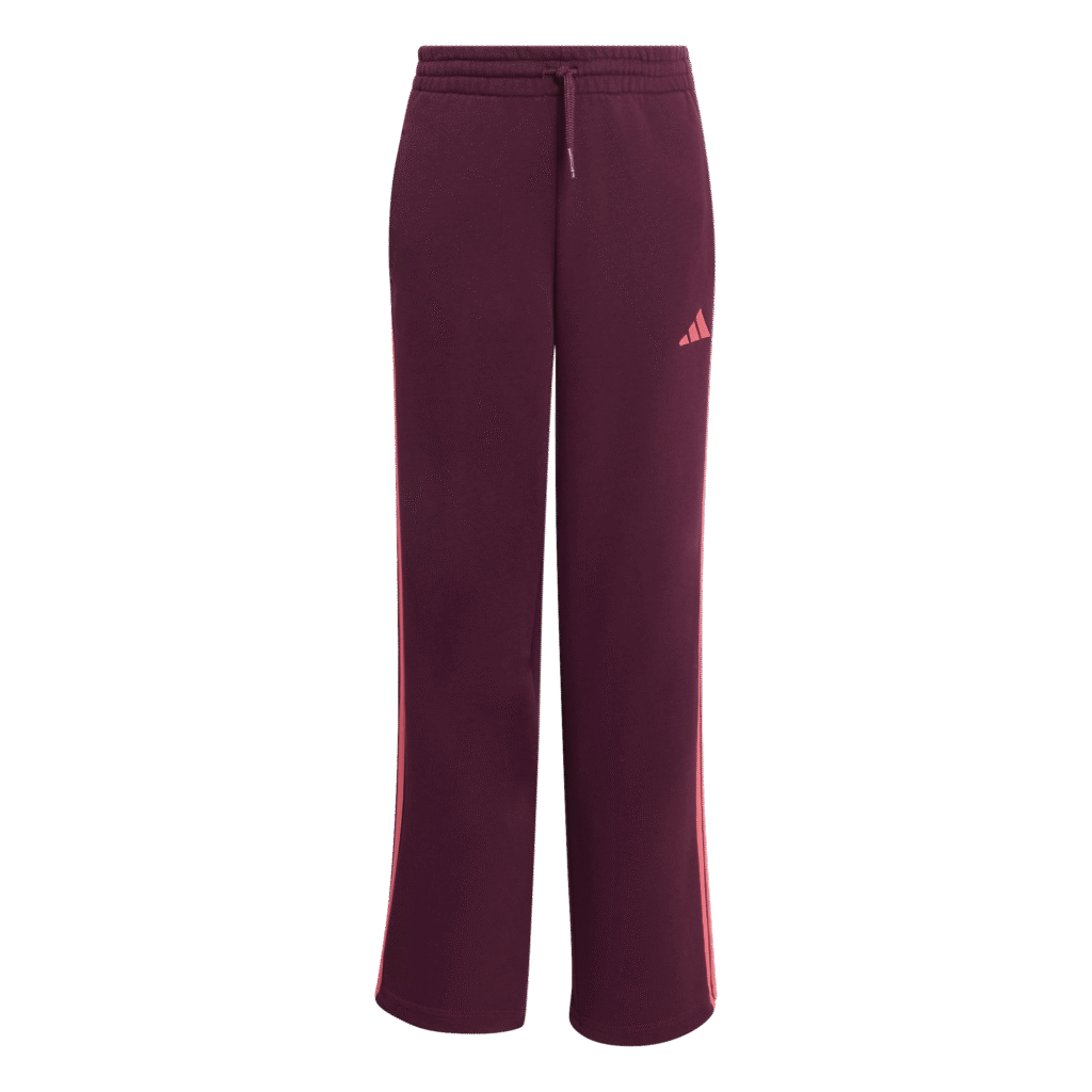 Adidas JG 3S FT OH PT KQ9062 comfortabele meiden trainingsbroek met open pijpen en iconische 3-Stripes