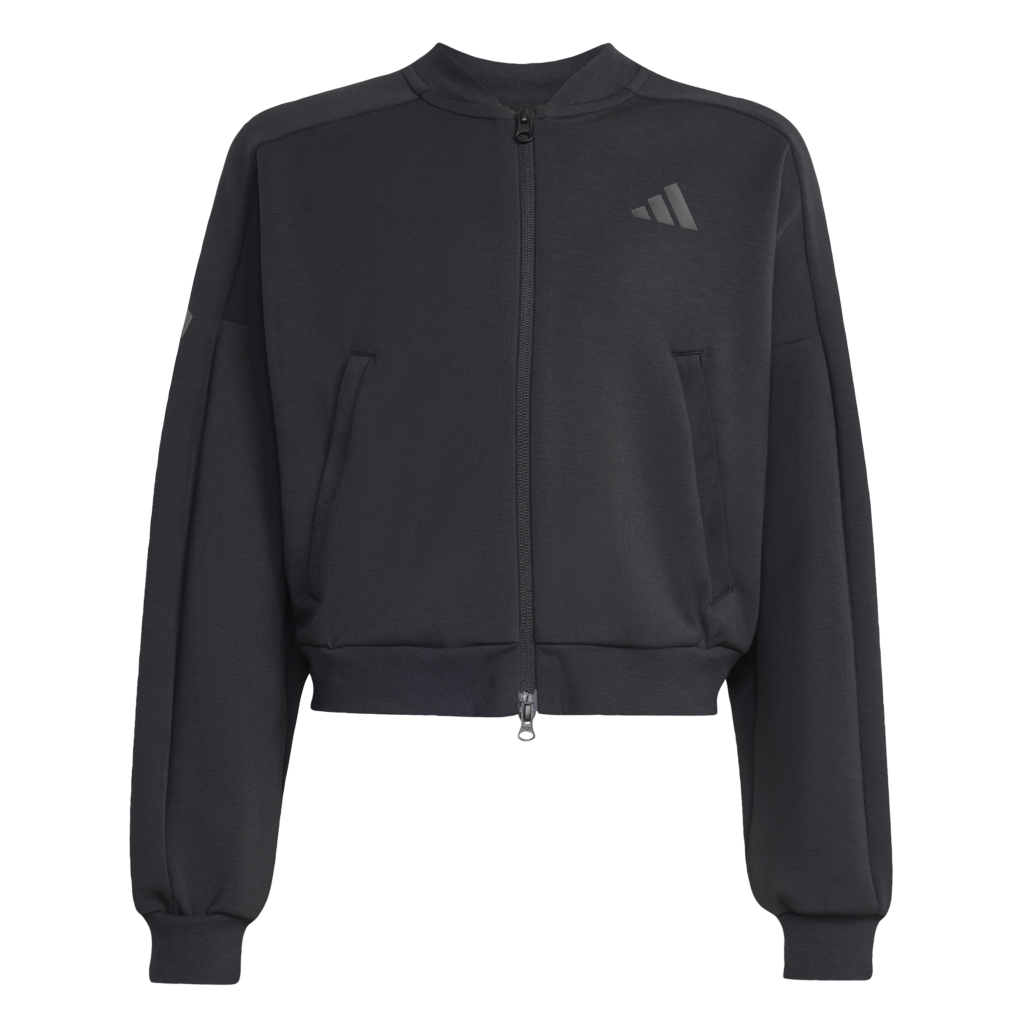 Adidas JG FI 3s FZ KR2253 meidenvest met capuchon, doorlopende rits en iconische 3-Stripes