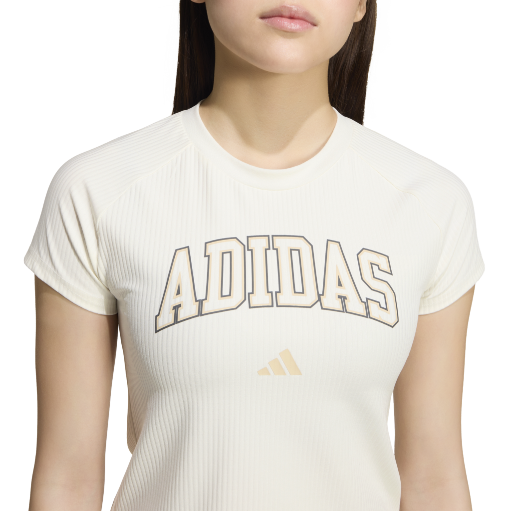 Adidas JG CLGT Shirt KS5125 comfortabel meidenshirt met sportieve collegestijl opdruk