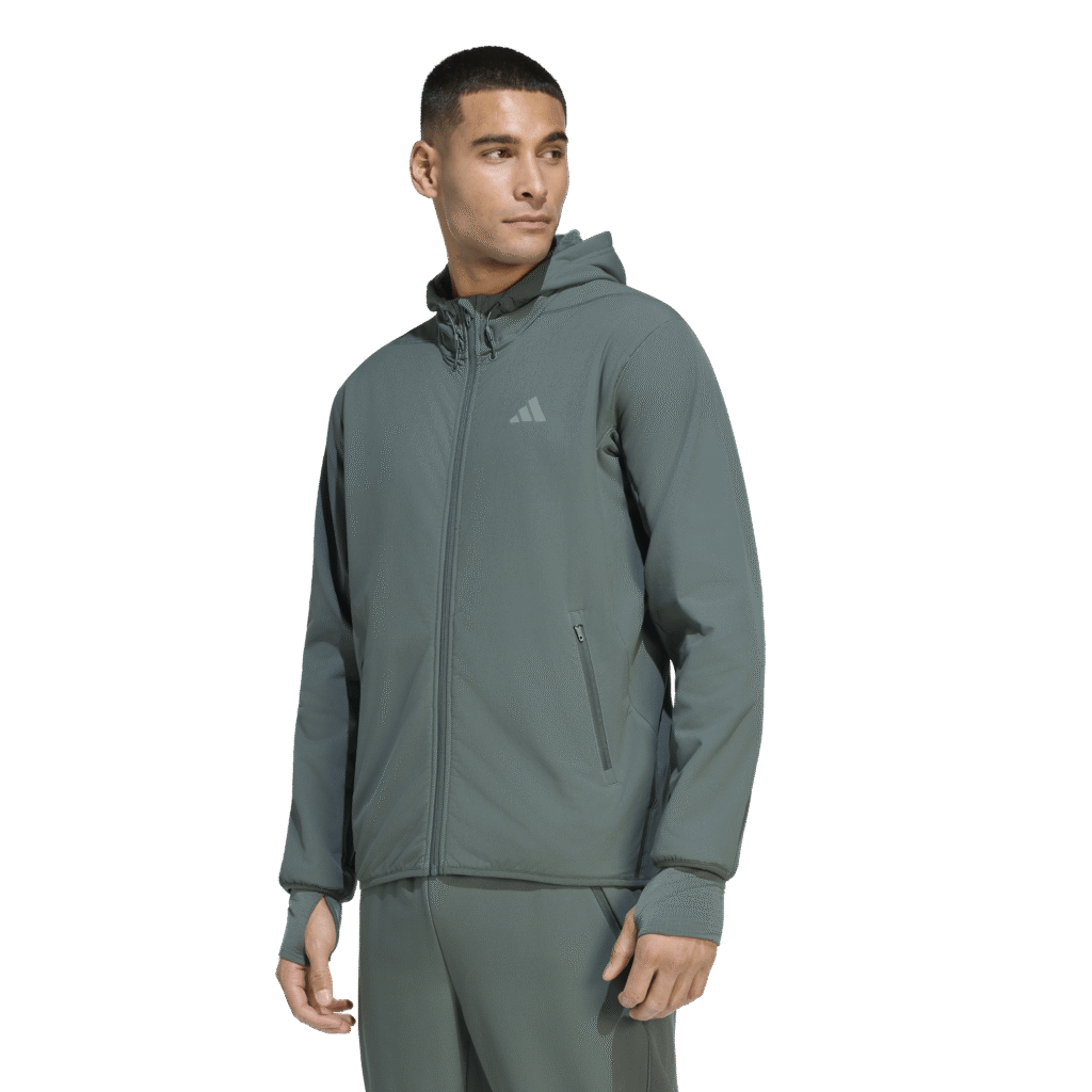 Adidas D4T CW Full-Zip KS6380 technisch en warm heren sportvest met rits en capuchon
