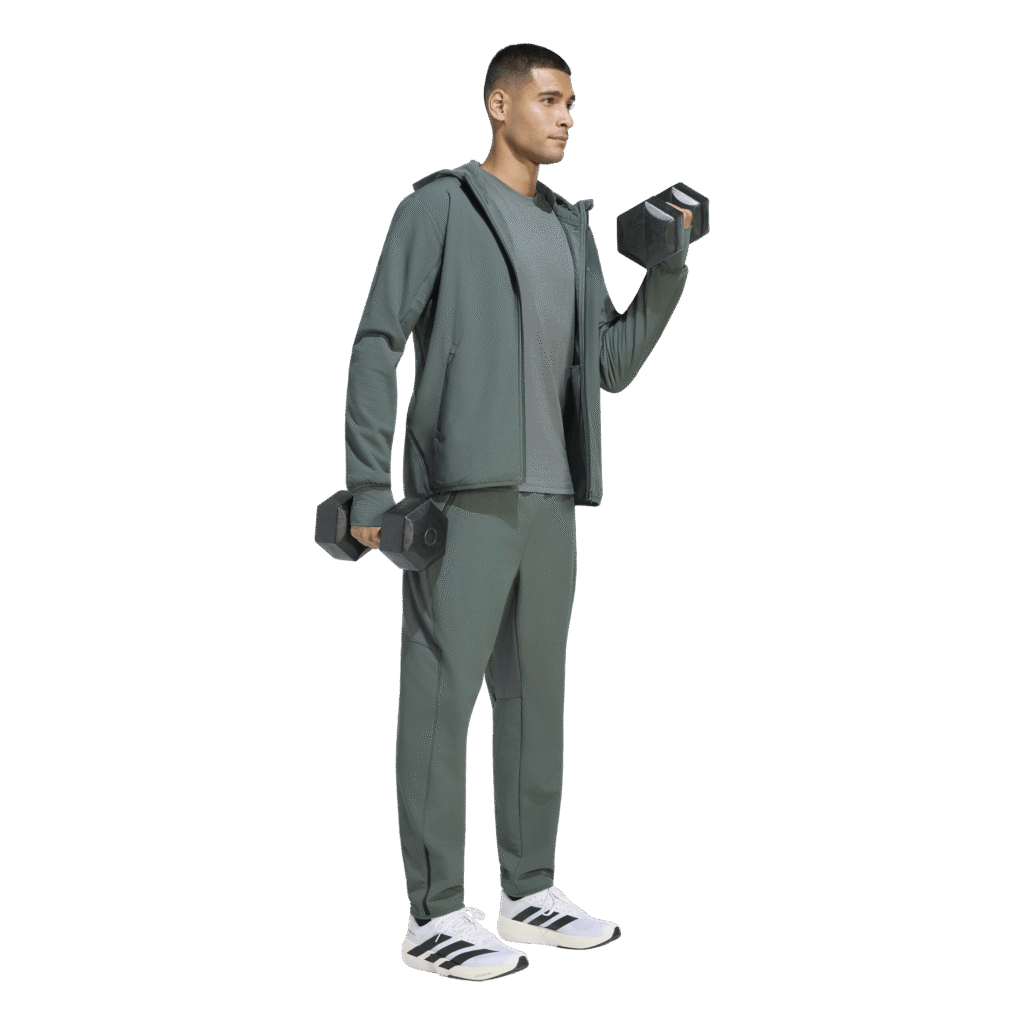 Adidas D4T CW Full-Zip KS6380 technisch en warm heren sportvest met rits en capuchon