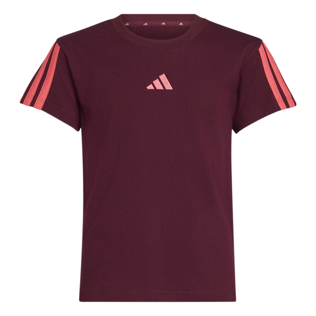 Adidas JG 3S Tee 160 KT3342 comfortabel meidenshirt met klassieke 3-Stripes op de mouwen