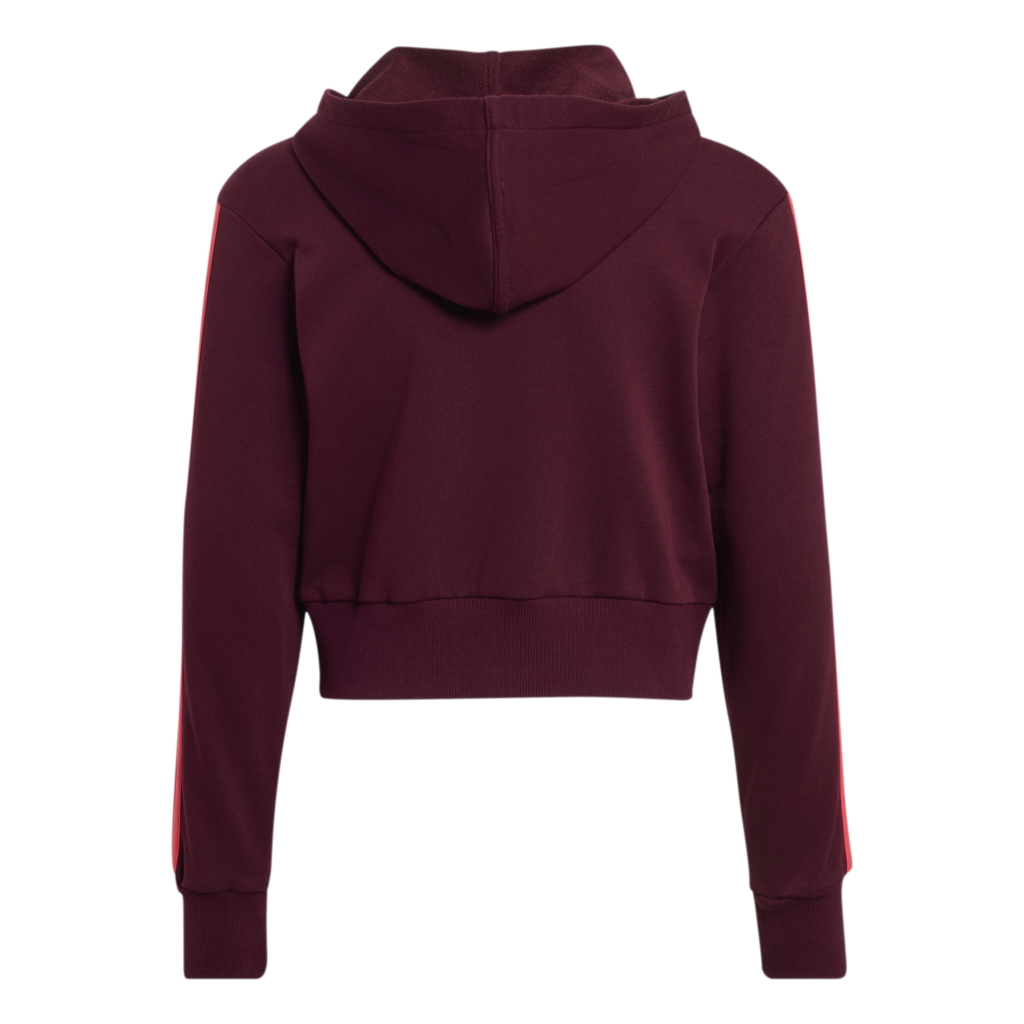Adidas Junior Girls 3-Stripes French Terry Full-Zip Cropped Hoodie korter meiden vest met rits