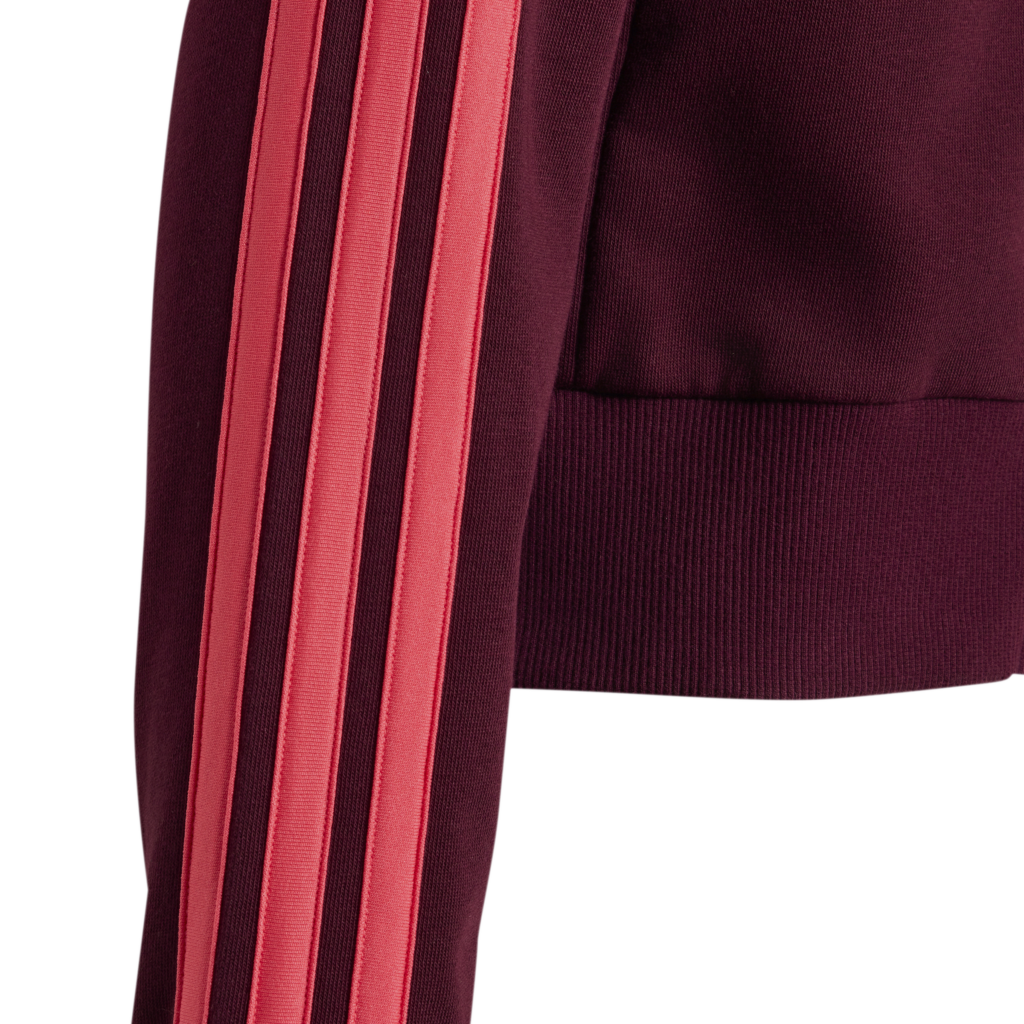 Adidas Junior Girls 3-Stripes French Terry Full-Zip Cropped Hoodie korter meiden vest met rits