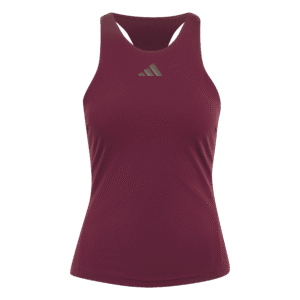 Adidas Silver Y-Tank Maroon comfortabele dames sporttop voor tennis en padel