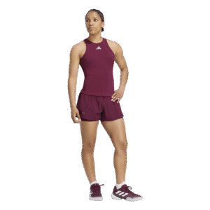 Adidas Silver Y-Tank Maroon comfortabele dames sporttop voor tennis en padel