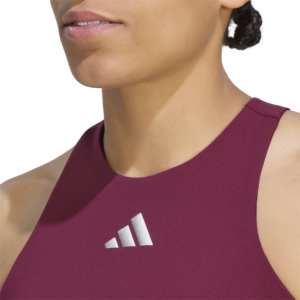 Adidas Silver Y-Tank Maroon comfortabele dames sporttop voor tennis en padel
