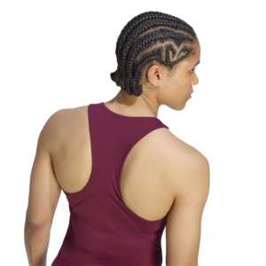 Adidas Silver Y-Tank Maroon comfortabele dames sporttop voor tennis en padel