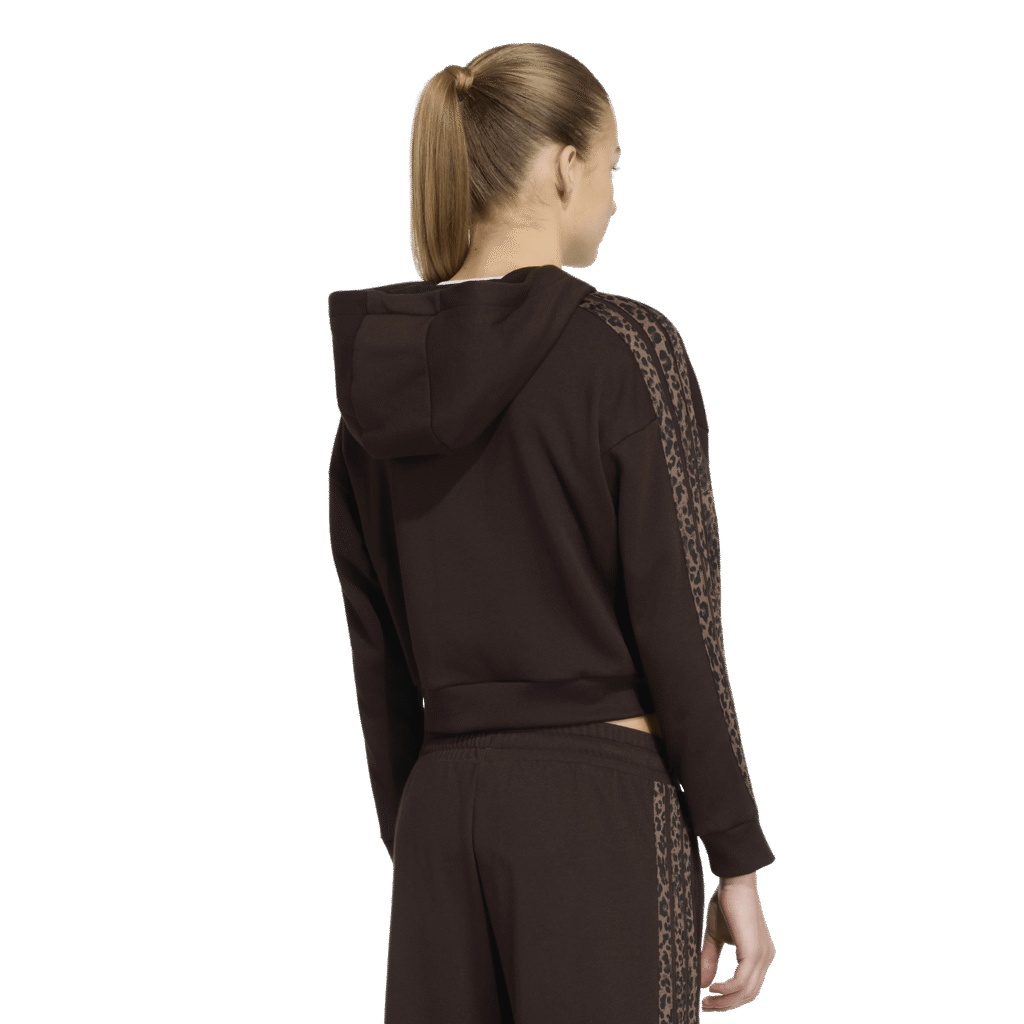 Adidas JG An 3S Ft FZ comfortabel meidenvest met capuchon, doorlopende rits en iconische 3-Stripes
