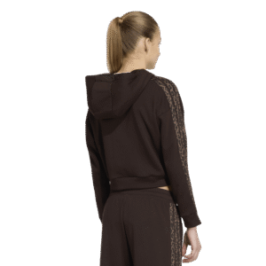 Adidas JG An 3S Ft FZ comfortabel meidenvest met capuchon, doorlopende rits en iconische 3-Stripes