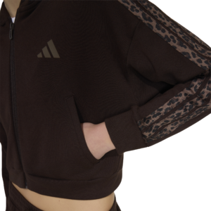 Adidas JG An 3S Ft FZ comfortabel meidenvest met capuchon, doorlopende rits en iconische 3-Stripes